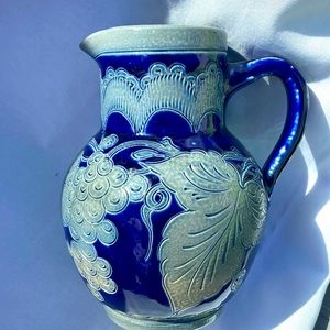 Cobalt Blue Pottery Pitcher